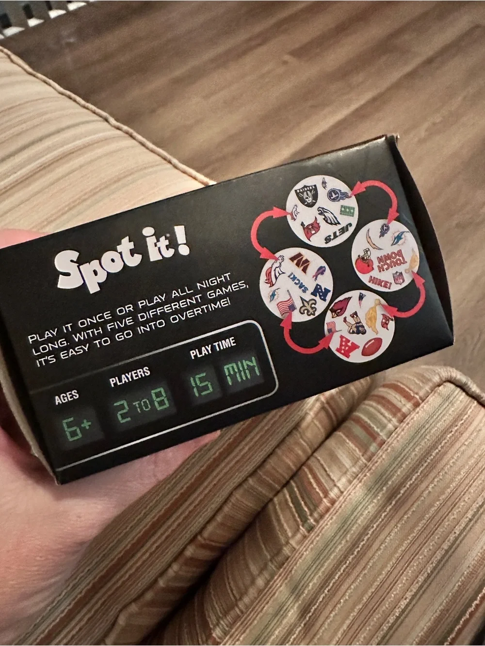 NFL Spot It! NFL Edition Matching Game - Black, Red, White